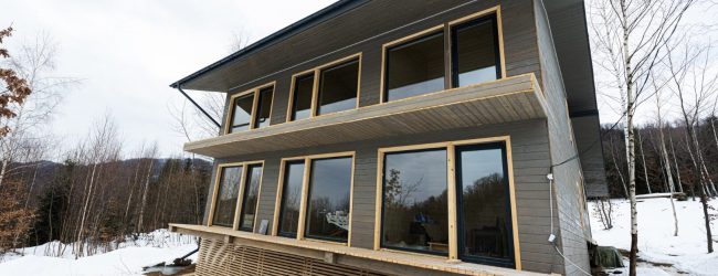 Alone wooden country house in snowy mountains. Soul weekends. Life without neighbors.